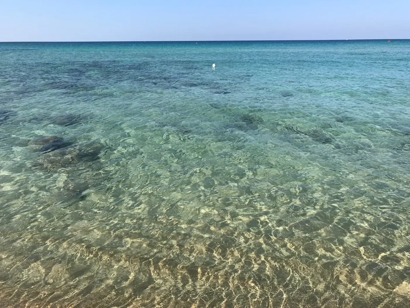 Clear shallow water at Pescoluse, Salento