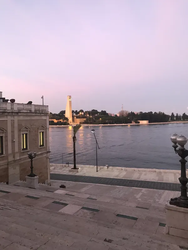 Brindisi harbour with the Monumento al Marinaio d'Italia